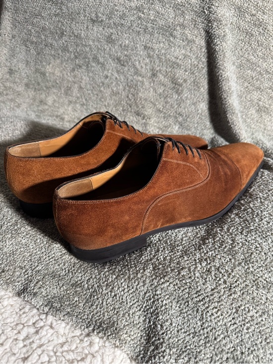 Magnanni Men\'s Suede Cap-Toe Oxfords - Cognac Brown main image 12